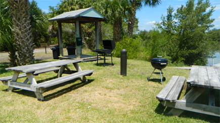 picnic area and charcoal barbeque grill