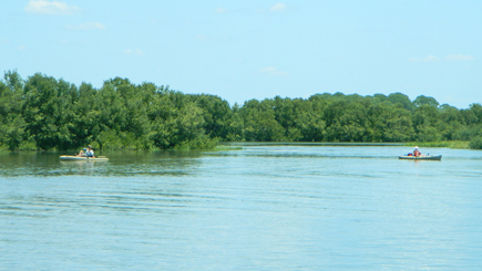 kayakers at the end of the nature trail